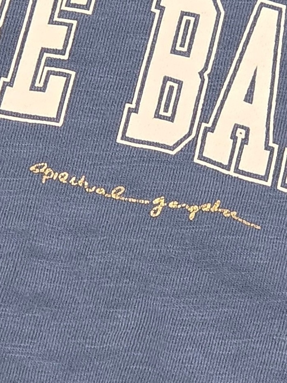 Spiritual Gangster x Pure Barre Sweatshirt Size L Blue Slub Crewneck Raglan - Picture 6 of 9